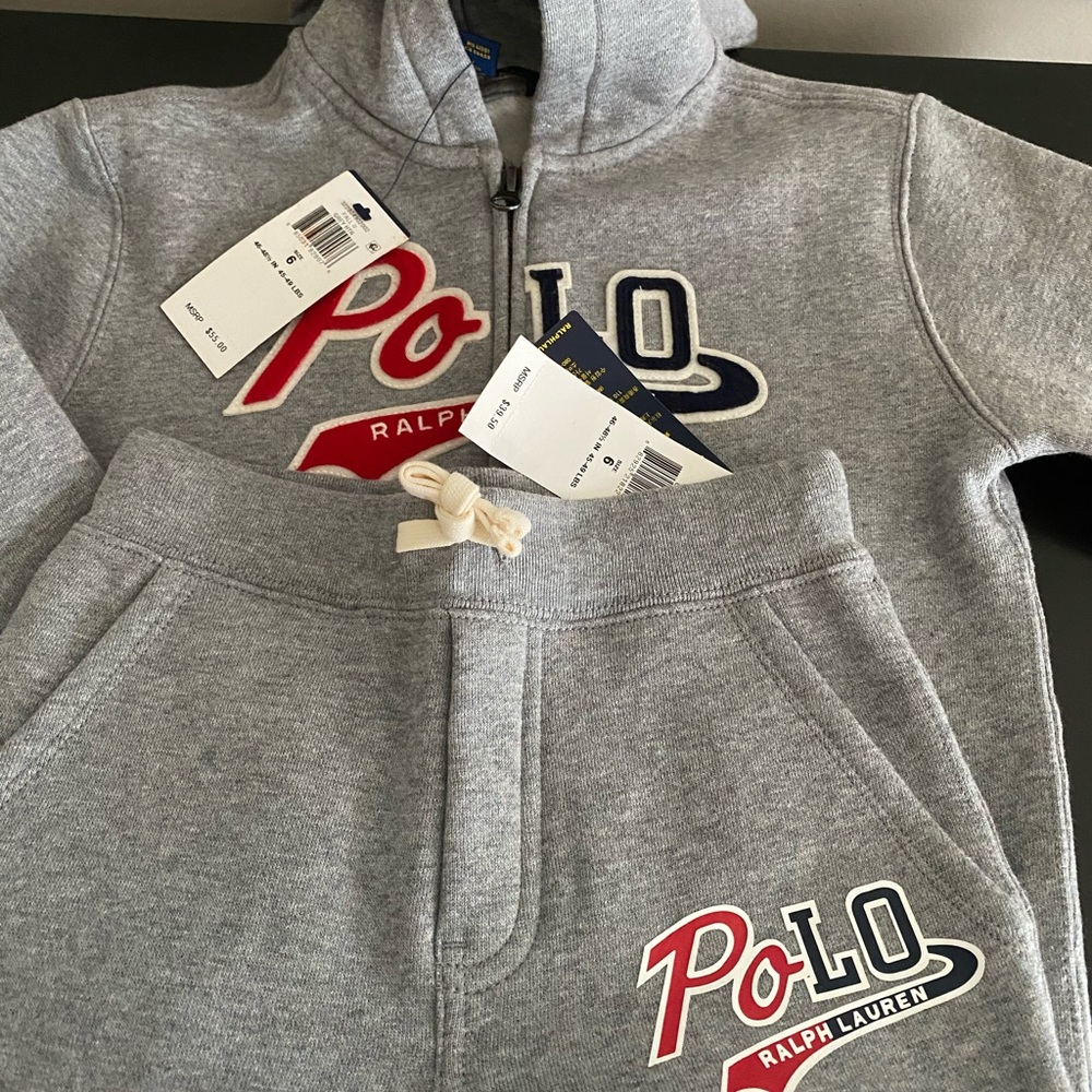 Polo jogging suit with matching t shirt